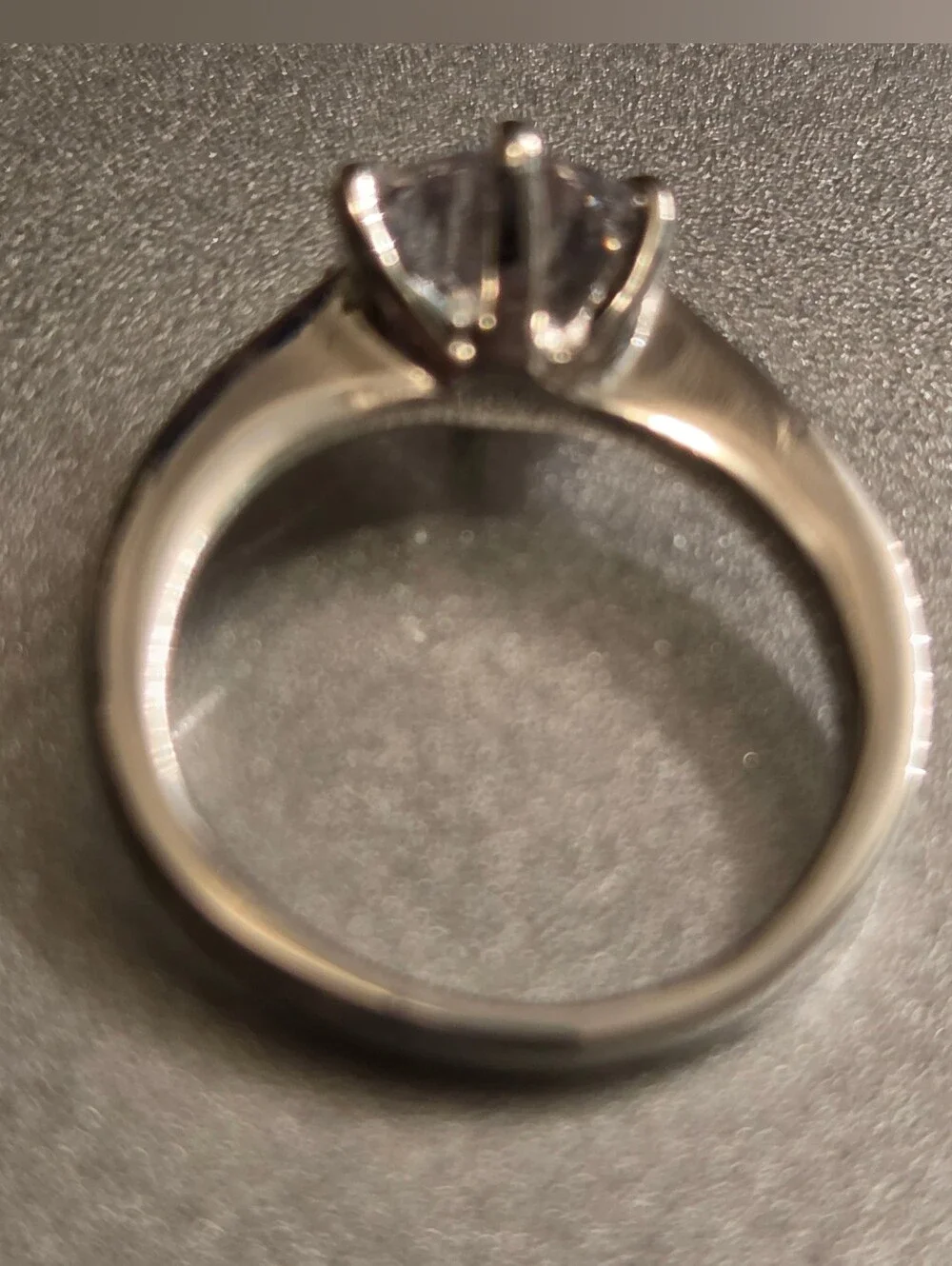 Sterling Silver 925 Rhinestone Solitaire Ring Size 5.25